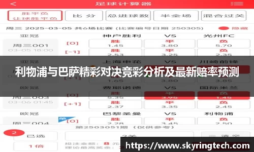 球盟会利物浦与巴萨精彩对决竞彩分析及最新赔率预测